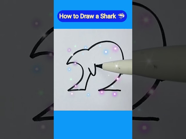 How to Draw a Shark 🦈 #trending #easydrawingtutorial
