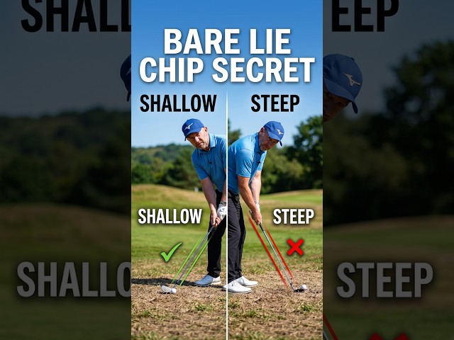 Bare Lie Chip Shot – Shallow Angle Attack #golf #golfswing #golftips