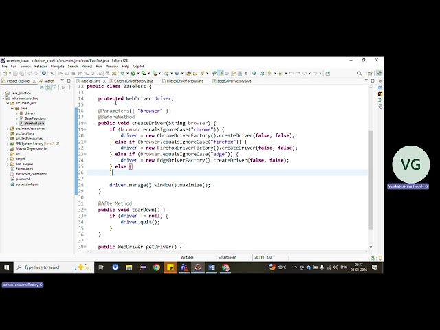 Java Abstraction Explained with Selenium Framework | Real-Time Automation Example