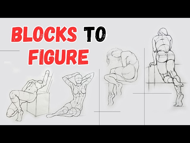 How to Draw Human Anatomy Using Simple Blocks and Shapes | Figure Drawing Practice Session Steps