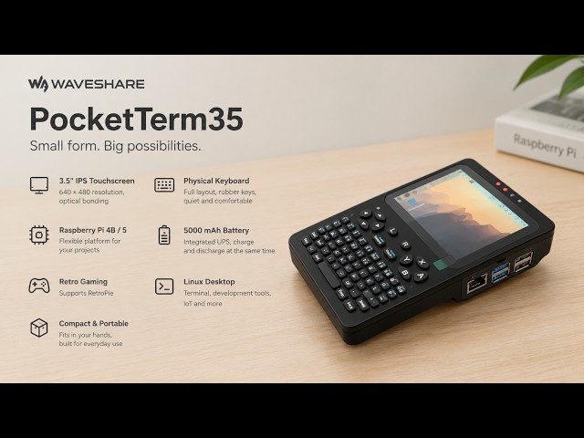 Waveshare PocketTerm35 – A Raspberry Pi 4 You Can Carry Anywhere!  Build & First Test