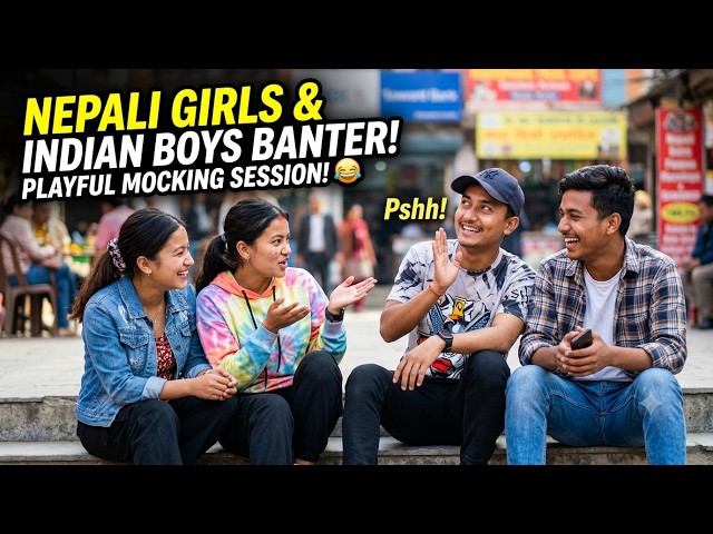 Cute Nepali Girls and Indian boys talking and Mocking