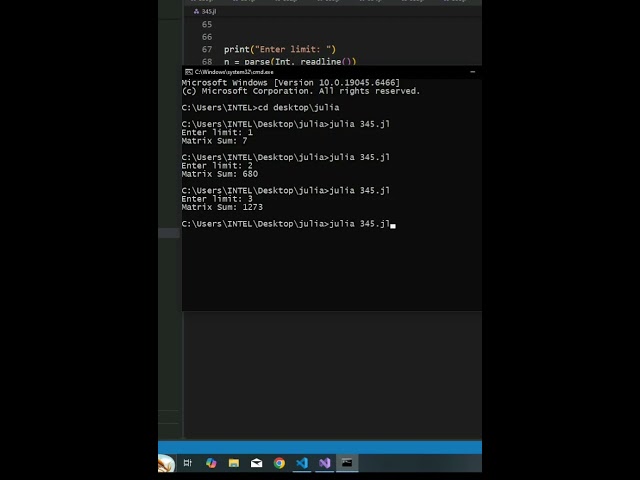 julia | Euler project 'Matrix sum' | CodeLearning