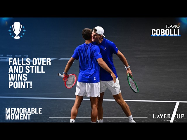Flavio Cobolli Falls Over & Wins The Point! | Laver Cup 2026