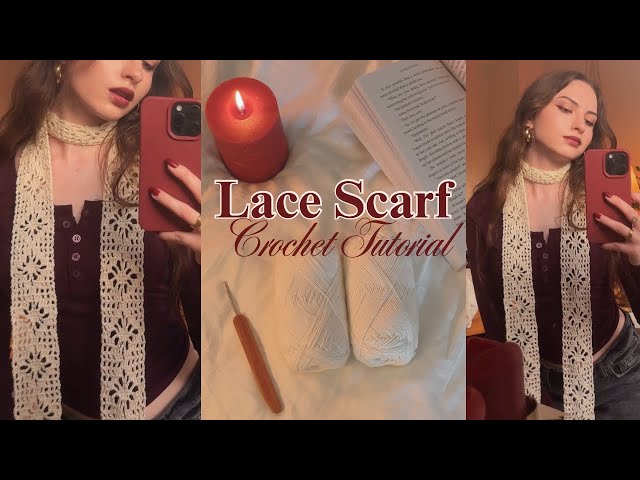 crochet lace skinny scarf tutorial βΛβΉβ‘