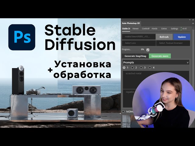 Installing and integrating Stable Diffusion into Photoshop and post-processing renders.