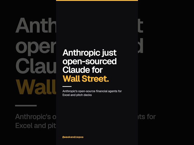 Anthropic Just Open-Sourced Claude for Wall Street
