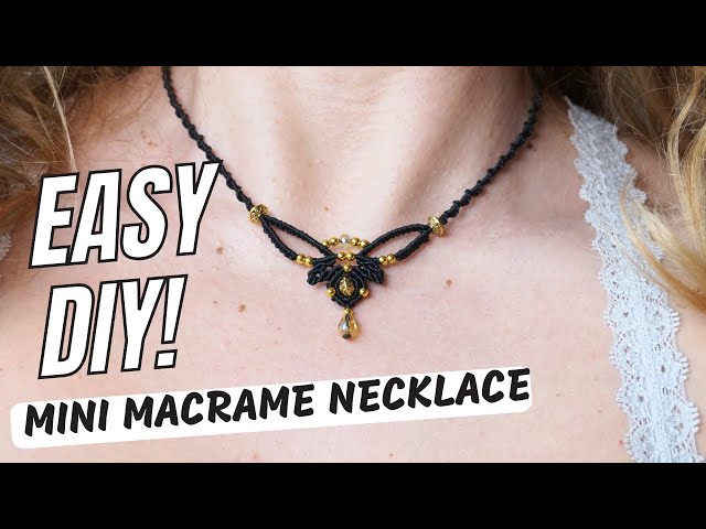 Easy DIY Mini Macrame Necklace with Crystals | Beginner-Friendly Tutorial
