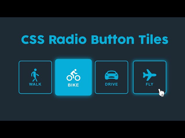 Pure CSS Radio Button Tiles - How to Design Neon Radio Buttons using HTML and CSS