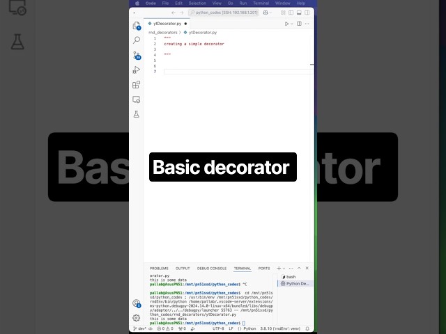 how to create a basic decorator in python!#python #programming #pythondecorator