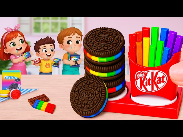 Miniature Rainbow Cake Recipe 🌈 Best Ever Mini Rainbow Oreo & KitKat Chocolate Cake 💖 Yummy Teeny