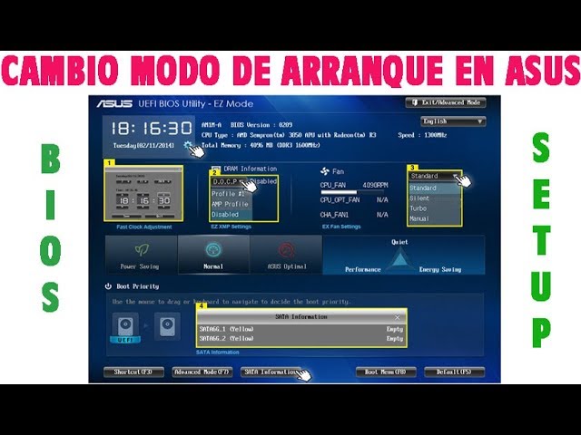 Configure Boot Order on Asus Motherboard BIOS Setup from USB DVD