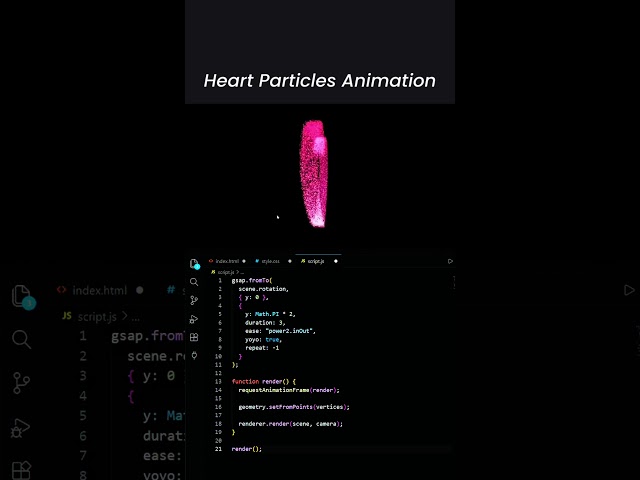 3D Heart Particles using HTML, CSS and JavaScript