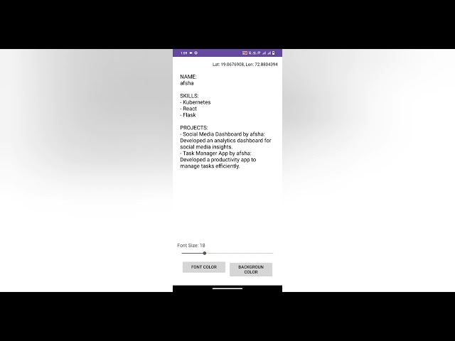 Android Project: Customizable Text Resume Generator (Java + Retrofit + GMS Location)