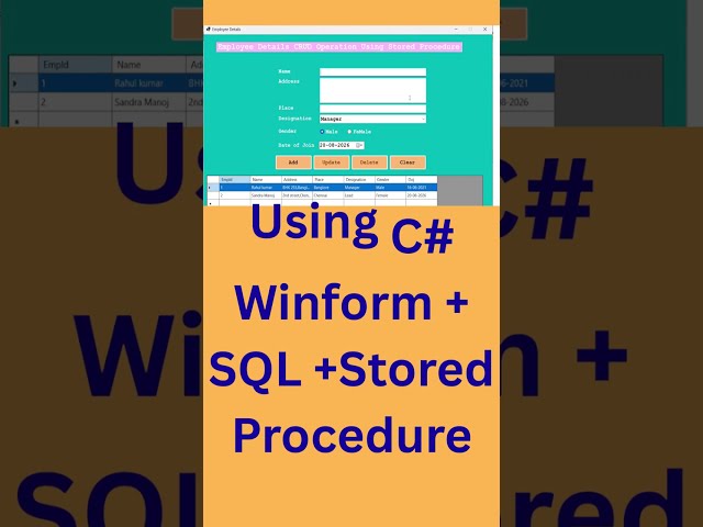 C# WinForms CRUD with SQL & Stored Procedures #shorts #csharp #sql #coding #softwaredevelopment