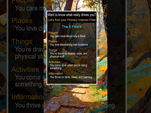Want to know what really drives you? Let’s find your Primary Interest Filter