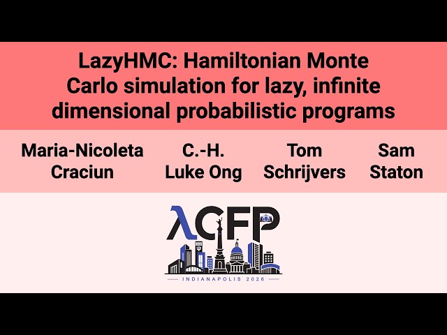 [ICFP'26] LazyHMC: Hamiltonian Monte Carlo simulation for lazy, infinite dimensional(…)