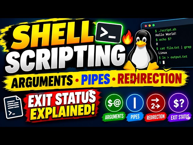 Bash Shell Scripting Tutorial for Beginners Part 17  Arguments, Pipes, Redirection & Exit Status