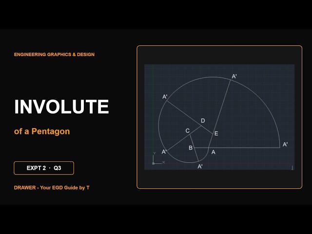 Expt 2 Q3 Involute of pentagon - Engineering Graphics 26MEE1002L