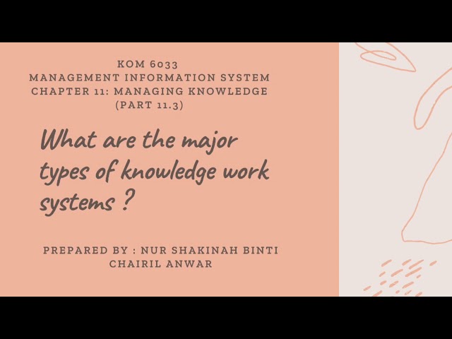 The major types of knowledge work systems