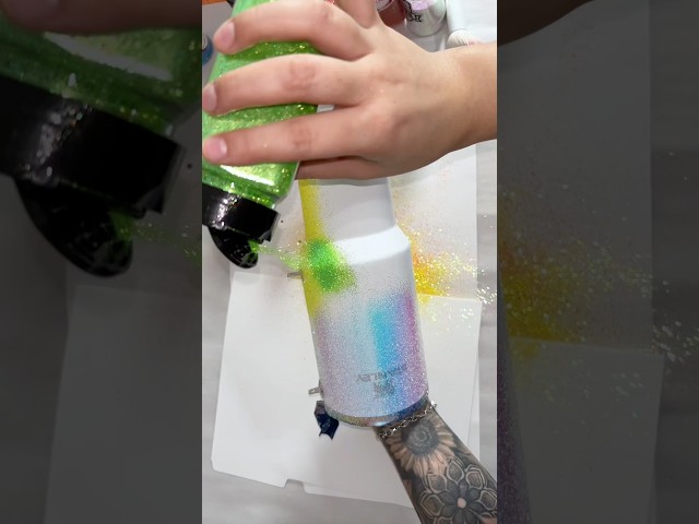 Rainbow and Opal glitter tumbler I’m currently working on. #glittertumblers