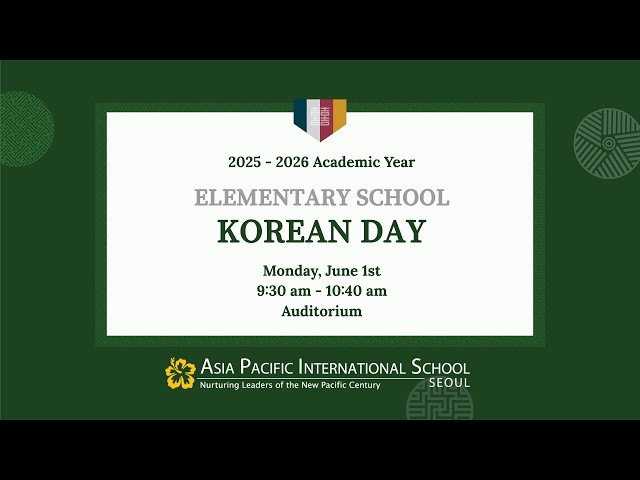APIS Seoul ES Korean Day Concert 2026