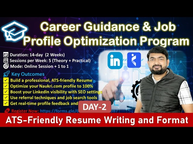 Day -2 ATS-Friendly Resume Writing & Format | Career Guidance & Job Profile Optimization #job