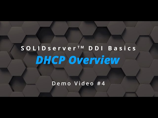 SOLIDserver DDI Basics: DHCP Overview