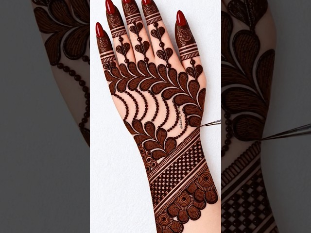 Easy mehndi design for back|simple mehndi design #mehandi #henna#kaushhenna#shortsfeed #shorts#reel