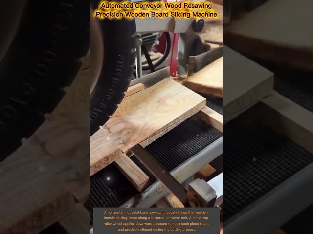 How to Resaw Wooden Boards Easily with an Automated Conveyor Saw