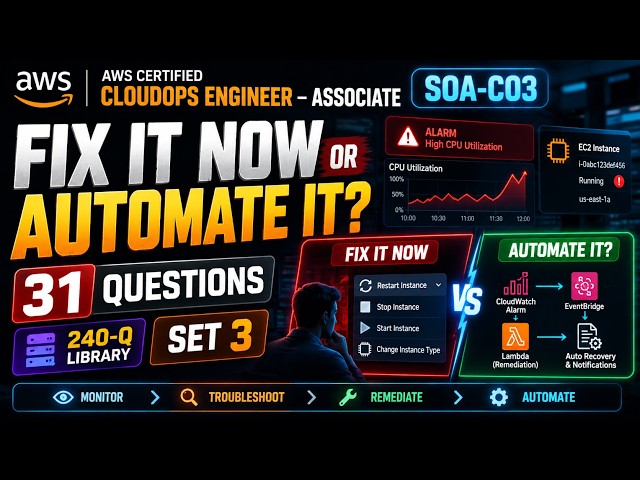 SOA-C03 AWS Certified CloudOps Engineer - Associate Exam Prep 2026 | 31 Practice Questions | Set 3