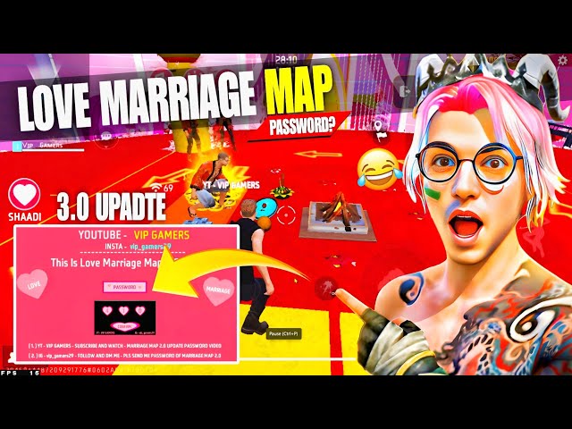 😍 Love Marriage 🎀 Map 3.0 Update Password 🔑  Free Fire Craftland | VIP GAMERS #marriage #freefire