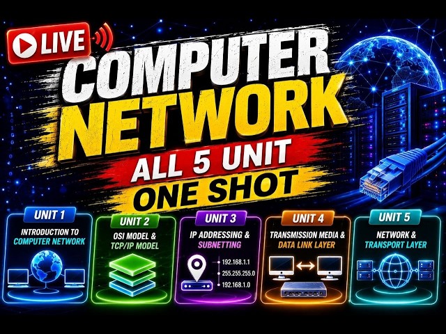 🔥 COMPUTER NETWORK ALL 5 UNIT One Shot LIVE | AKTU Exam 2025 | Complete Revision Marathon |