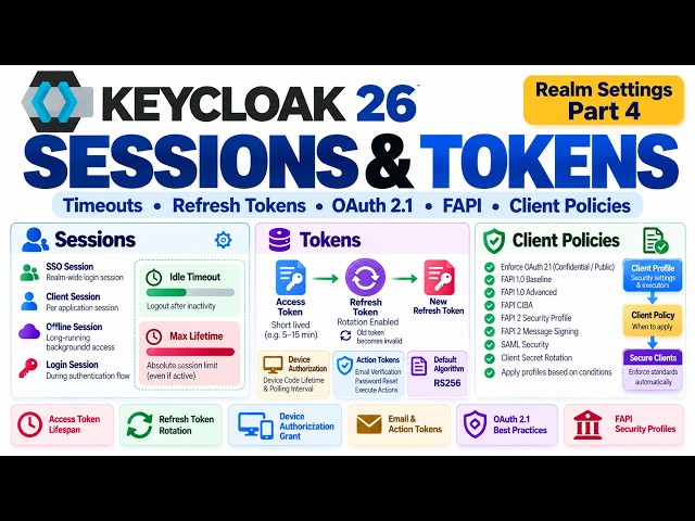 Keycloak 26 Sessions & Tokens: Timeouts, Refresh Tokens, OAuth 2.1 & FAPI Explained