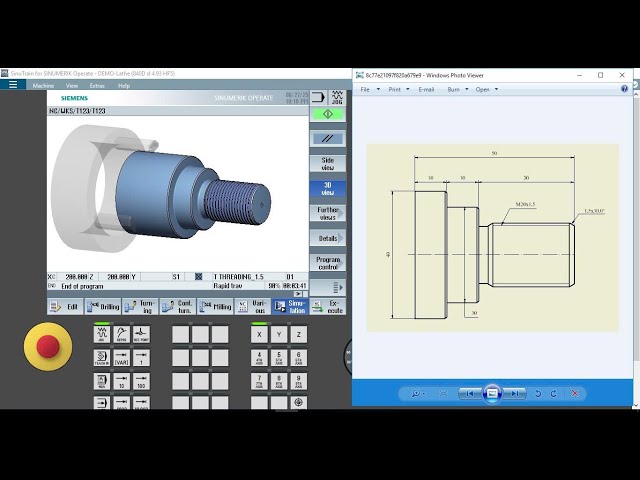 How to cut thread on Sinutrain siemens simulator 4.93 | Thread programming with practical sinutrain