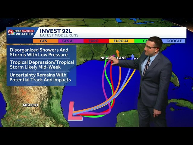 Tracking Invest 92L and impacts to Louisiana