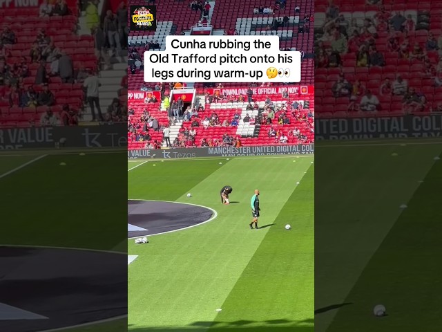 Look what Matheus Cunha Did at Old Trafford Pitch during Man U vs Wolves #shorts #Cunha #manutdnews