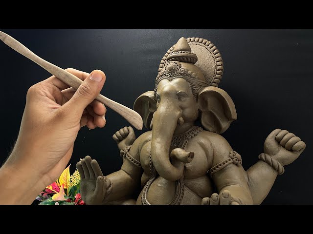 How to make eco friendly Ganapati murti at home | Ganesh idol making full process 
