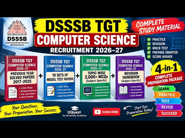 DSSSB TGT Computer Science 2026–27 | Complete Study Material | PYQ + Model Papers + MCQs | TGT CS