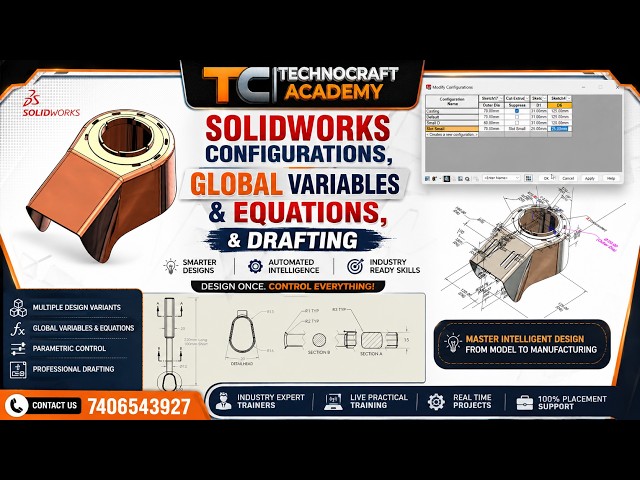 Session - 7.2 | SOLIDWORKS Configurations Made Easy | Equations, Global Variables & Drawing Tutorial