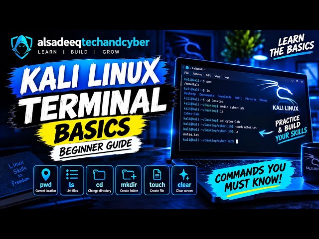 🎬 KALI LINUX TERMINAL BASICS — BEGINNER GUIDE@davidbombal @alsadeeqtechandcyber 
