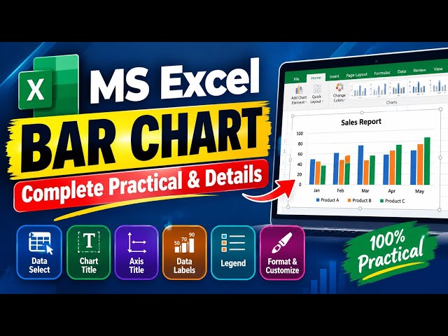 MS Excel Bar Chart कैसे बनाएं? | Bar Chart Complete Practical & Details | Excel Chart Tutorial