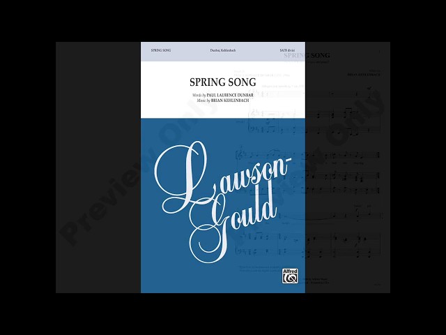 Spring Song (SATB), by Brian Kehlenbach