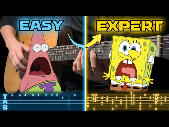 Spongebob Ending Theme | Easy to Expert-ish [Fingerstyle Guitar]