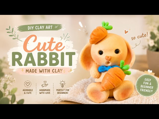 🐰🥕 Making an Adorable Clay Bunny Step by Step  Beginner Friendly@Craftopia_by_Nikita #youtube #viral