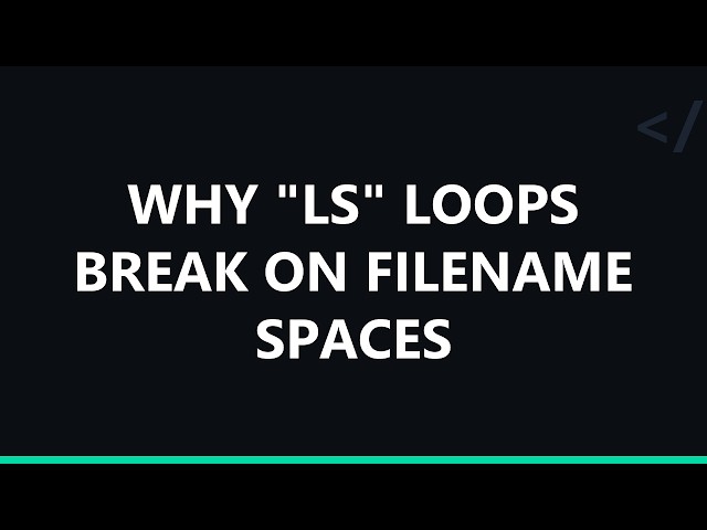 Why "ls" loops break on filename spaces