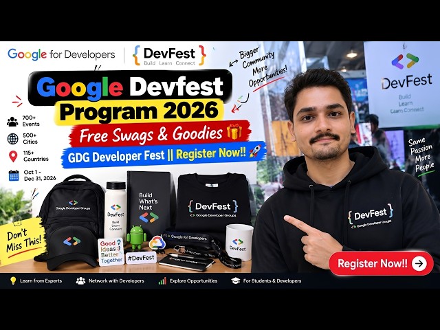 Google DevFest 2026 || FREE Swags & Goodies || GDG Developer Fest || Amazing Prizes || Register Now!