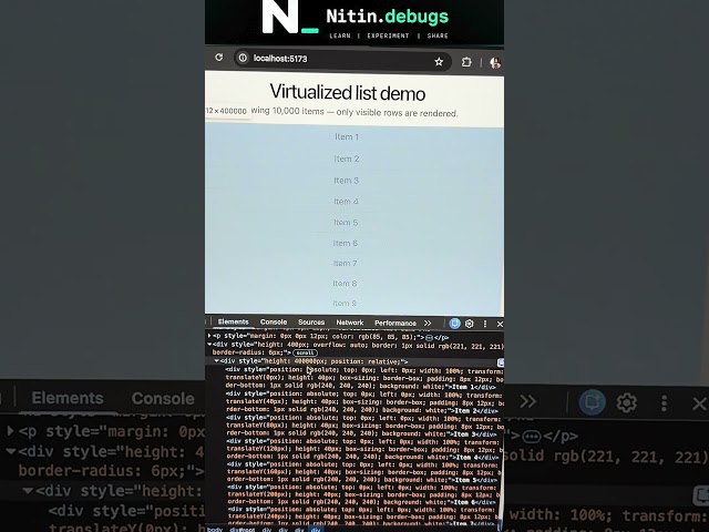 React Virtualization Explained | Senior Interview Question 🚀