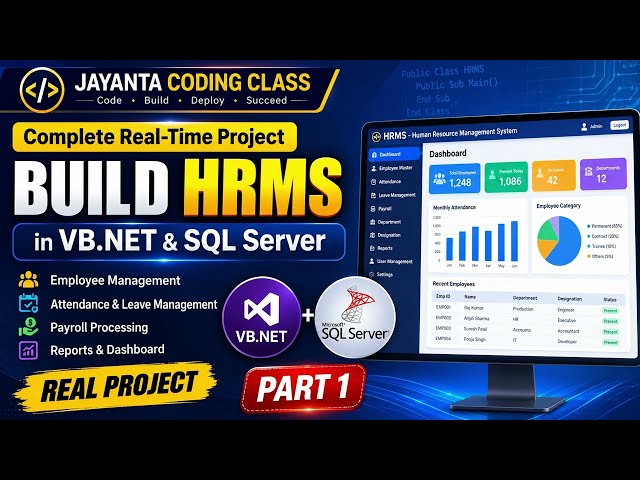 Complete HRMS Project in VB.NET & SQL Server | Real-World Project | Part 1