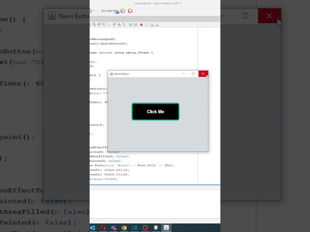 This Neon Button Will Make Your Java App POP! 🔥 | Java Swing UI Trick #shorts